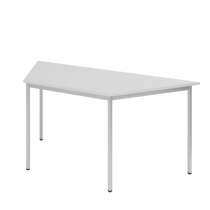 Tisch V-Serie, Fuß eckig, Trapez 160 x 69 cm, Grau/Grau